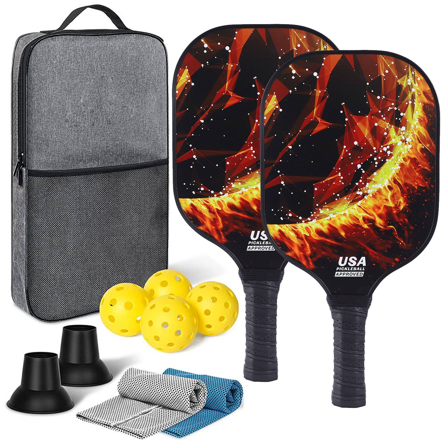 [Ultra-Light match-level carbon fiber-3] Double shot+4 balls+backpacks+two sweat towels+two pickups